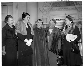 Mamie Eisenhower receives officers of the National Council of Negro Women. November 12, 1953.