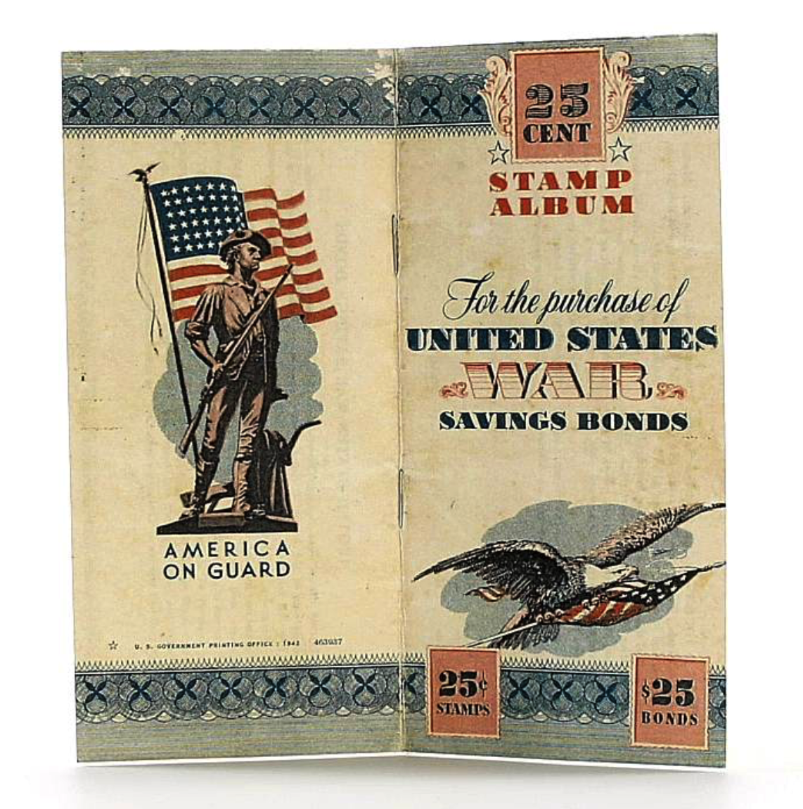 25 Cent Stamp Album for the purchase of the United States War Savings Bonds