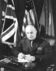 General Dwight D. Eisenhower at his desk, 1944.