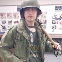 kid dressed as soldier