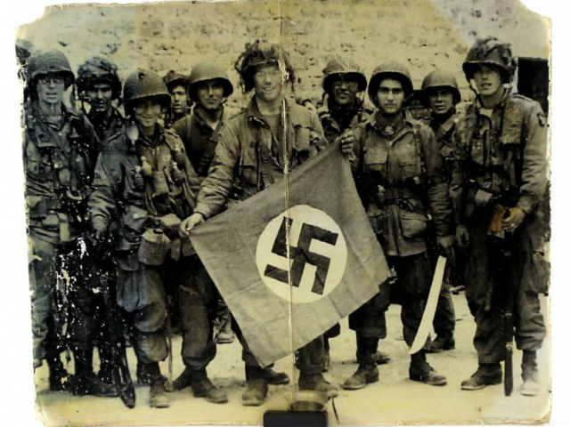 American Paratroopers capture Nazi Flag