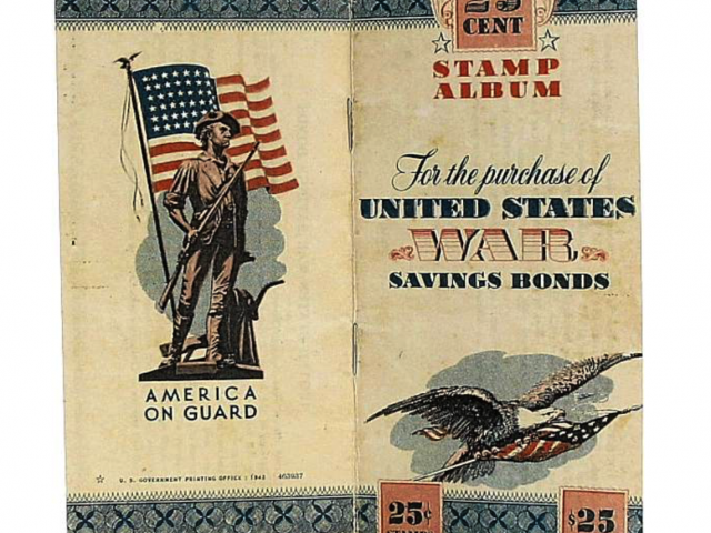 25 Cent Stamp Album for the purchase of the United States War Savings Bonds