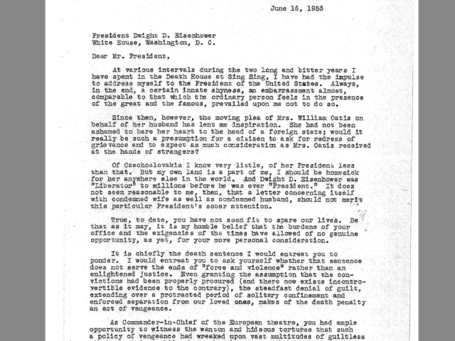 Letter from Ethel Rosenberg to DDE
