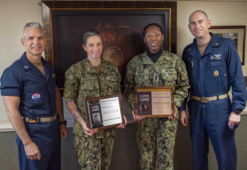 Photo of 2020 USS Dwight D. Eisenhower Leadership Award winners